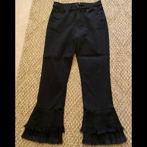 Black jeans size 27 double ruffle flare